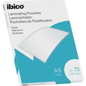 Ibico Gloss A5 Laminating Pouches 150mic Crystal Clear 627314 Pack 100 Fusion Office