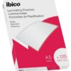 Ibico Gloss A5 Laminating Pouches 250mic Crystal Clear 627315 Pack 100 Fusion Office