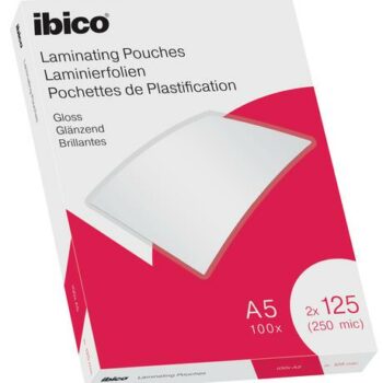 Ibico Gloss A5 Laminating Pouches 250mic Crystal Clear 627315 Pack 100 Fusion Office