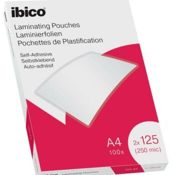 Ibico Self Adhesive A4 Laminating Pouches 250mic 627325 Pack 100 Fusion Office
