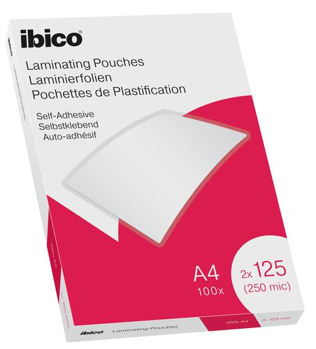 Ibico Self Adhesive A4 Laminating Pouches 250mic 627325 Pack 100 Fusion Office