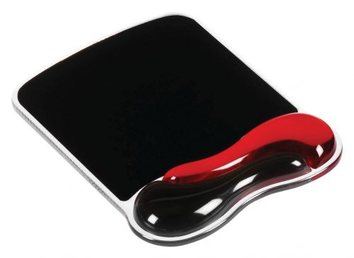 Kensington Duo Gel Mousepad Red Black 62402 Fusion Office