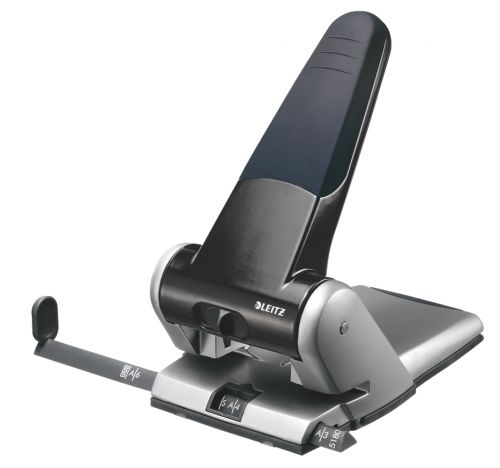 Leitz 5180 Heavy Duty 2 Hole Punch Black 65 Sheets 51800095 Fusion Office