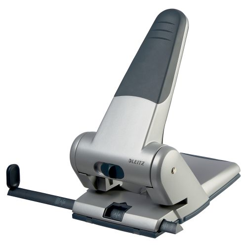 Leitz 5180 Heavy Duty 2 Hole Punch Silver 65 Sheets 51800084 Fusion Office