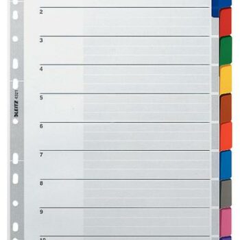 Leitz A4 Dividers 10 Part With Mylar Tabs 43210000 Pack 10 Fusion Office