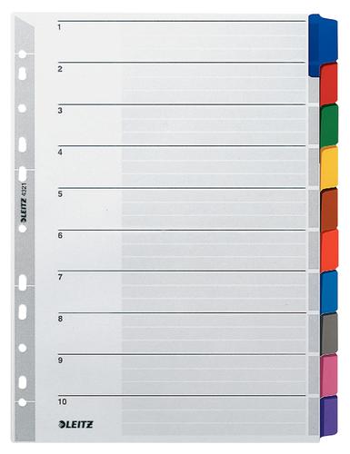 Leitz A4 Dividers 10 Part With Mylar Tabs 43210000 Pack 10 Fusion Office