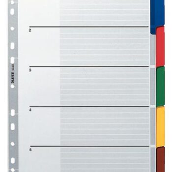 Leitz A4 Dividers 5 Part With Mylar Tabs 43200000 Pack 10 Fusion Office