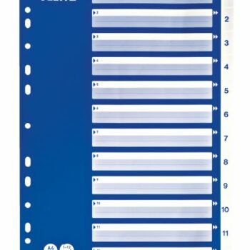 Leitz A4 Index 1 12 Polypropylene Blue Grey 12516001 Pack 15 Fusion Office
