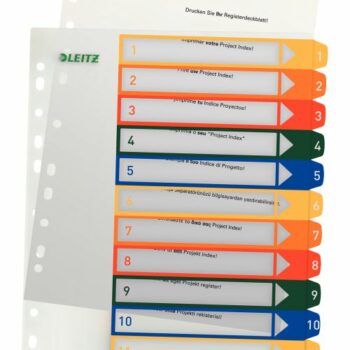 Leitz A4 Index Extra Wide 1 12 Printable 12940000 Pack 10 Fusion Office