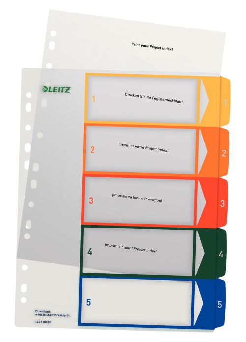 Leitz A4 Index Extra Wide 1 5 Printable 12910000 Pack 20 Fusion Office