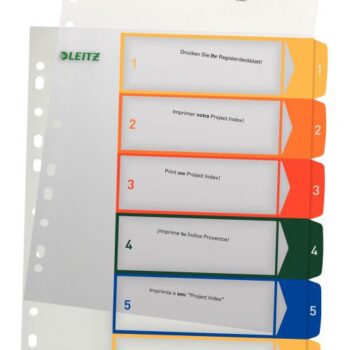 Leitz A4 Index Extra Wide 1 6 Printable 12920000 Pack 20 Fusion Office