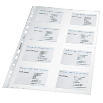 Leitz Business Card Pockets A4 8 Pockets 47583003 Pack 10 X 10 Fusion Office