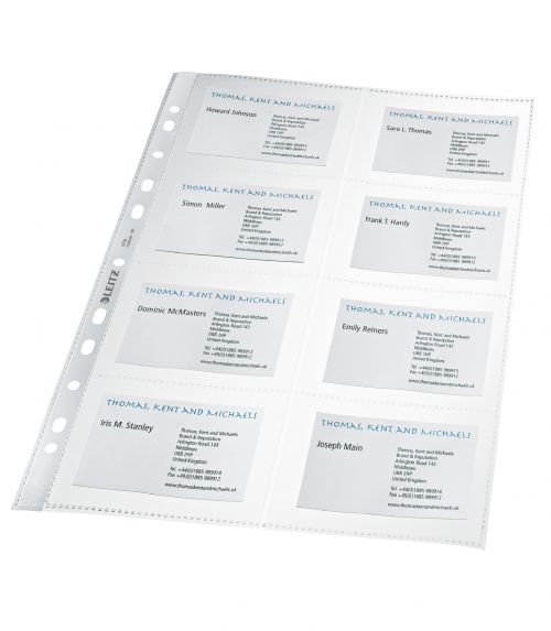Leitz Business Card Pockets A4 8 Pockets 47583003 Pack 10 X 10 Fusion Office