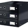 Leitz Clickstore 3 Drawer Cabinet Black 60480095 Fusion Office