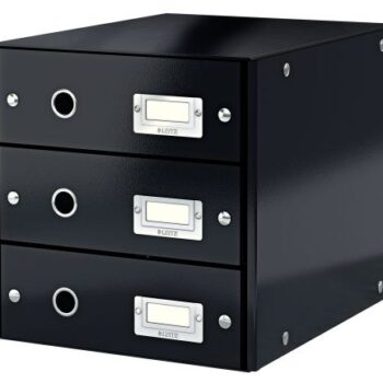 Leitz Clickstore 3 Drawer Cabinet Black 60480095 Fusion Office