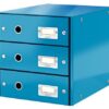 Leitz Clickstore 3 Drawer Cabinet Blue 60480036 Fusion Office
