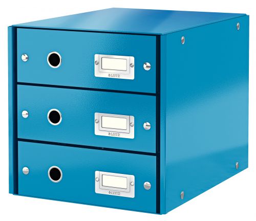 Leitz Clickstore 3 Drawer Cabinet Blue 60480036 Fusion Office