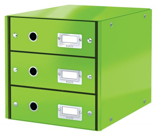 Leitz Clickstore 3 Drawer Cabinet Green 60480054 Fusion Office