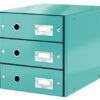 Leitz Clickstore 3 Drawer Cabinet Ice Blue 60480051 Fusion Office