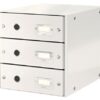 Leitz Clickstore 3 Drawer Cabinet White 60480001 Fusion Office