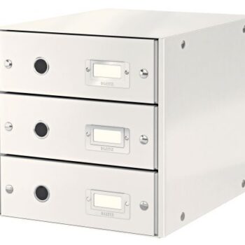 Leitz Clickstore 3 Drawer Cabinet White 60480001 Fusion Office