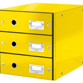 Leitz Clickstore 3 Drawer Cabinet Yellow 60480016 Fusion Office