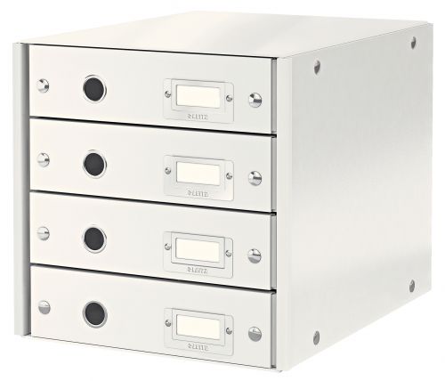 Leitz Clickstore 4 Drawer Cabinet White 60490001 Fusion Office