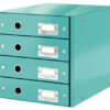 Leitz Clickstore 4 Drawer Cabinet White Ice Blue 60490051 Fusion Office