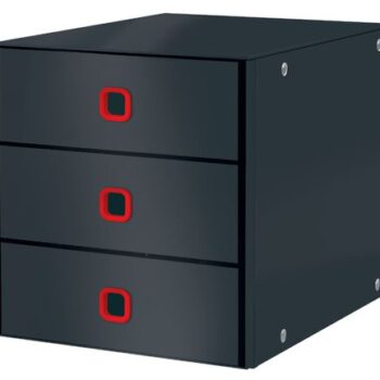 Leitz Clickstore Cosy 3 Drawer Cabinet Velvet Grey 53680089 Fusion Office