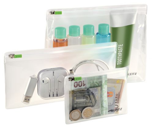 Leitz Complete Traveller Zip Pouches Assorted Sizes 40100000 Pack 3 Fusion Office