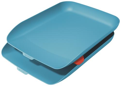 Leitz Cosy A4 2 Letter Trays Calm Blue 53581061 Fusion Office