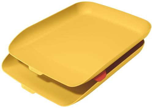 Leitz Cosy A4 2 Letter Trays Warm Yellow 53581019 Fusion Office