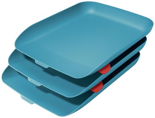 Leitz Cosy A4 3 Letter Trays Calm Blue 53582061 Fusion Office