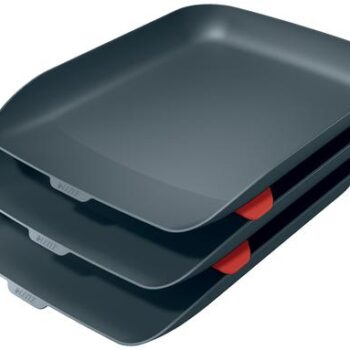 Leitz Cosy A4 3 Letter Trays Velvet Grey 53582089 Fusion Office