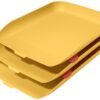 Leitz Cosy A4 3 Letter Trays Warm Yellow 53582019 Fusion Office