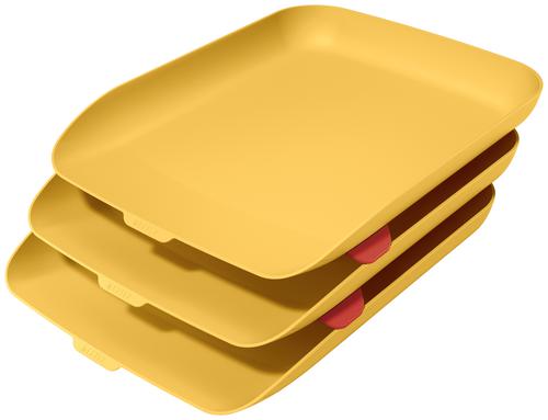 Leitz Cosy A4 3 Letter Trays Warm Yellow 53582019 Fusion Office