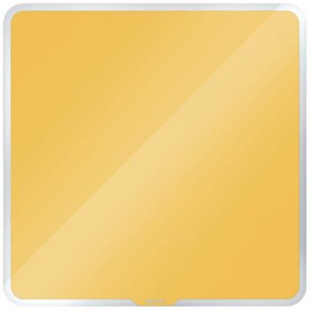 Leitz Cosy Magnetic Glass Whiteboard 450x450mm Warm Yellow 70440019 Fusion Office