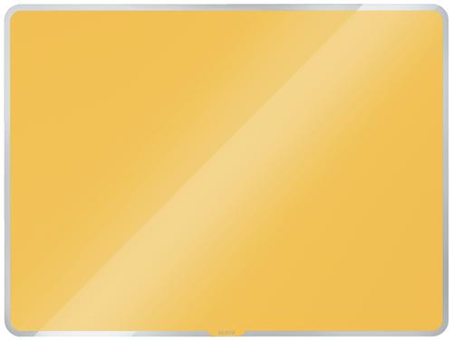 Leitz Cosy Magnetic Glass Whiteboard 600x400mm Warm Yellow 70420019 Fusion Office