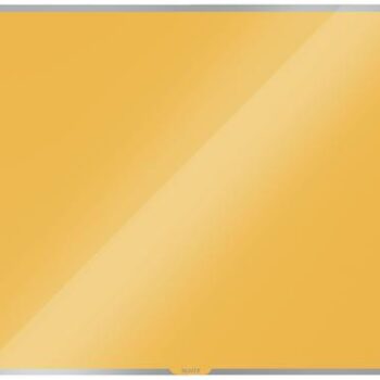 Leitz Cosy Magnetic Glass Whiteboard 800x600mm Warm Yellow 70430019 Fusion Office