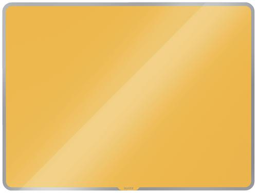 Leitz Cosy Magnetic Glass Whiteboard 800x600mm Warm Yellow 70430019 Fusion Office