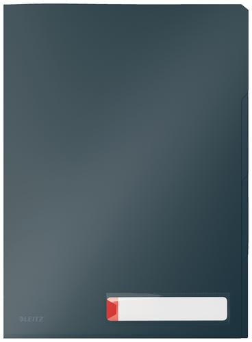 Leitz Cosy Privacy Tab Folders A4 Velvet Grey 47160089 Pack 12 Fusion Office