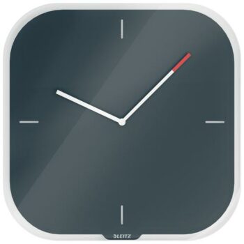 Leitz Cosy Silent Wall Clock Velvet Grey 90170089 Fusion Office