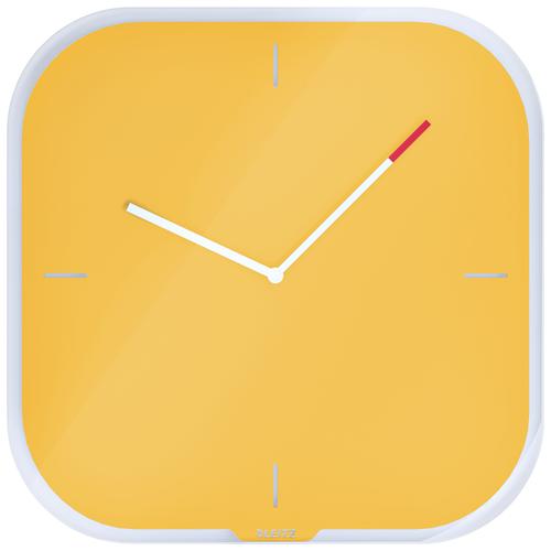 Leitz Cosy Silent Wall Clock Warm Yellow 90170019 Fusion Office