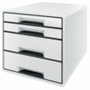 Leitz Cube 4 Drawer Unit White Black 52521001 Fusion Office