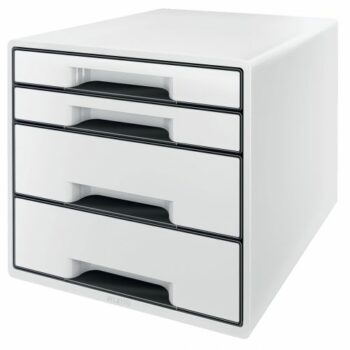 Leitz Cube 4 Drawer Unit White Black 52521001 Fusion Office
