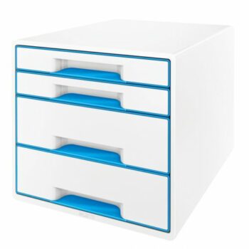 Leitz Cube 4 Drawer Unit White Blue 52132036 Fusion Office
