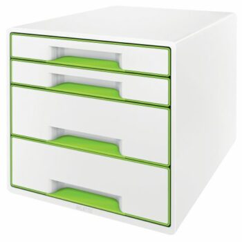 Leitz Cube 4 Drawer Unit White Green 52132054 Fusion Office