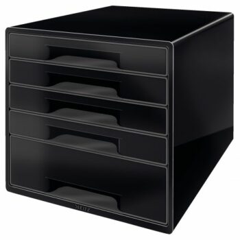 Leitz Cube 5 Drawer Unit Black 52531095 Fusion Office