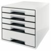 Leitz Cube 5 Drawer Unit White Black 52531001 Fusion Office