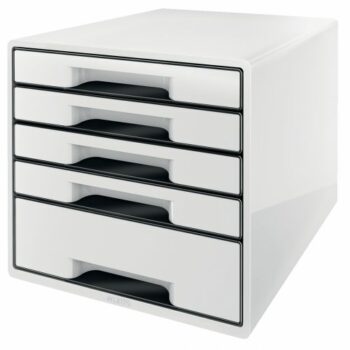 Leitz Cube 5 Drawer Unit White Black 52531001 Fusion Office